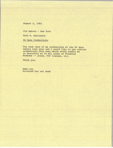 Memorandum from Mark H. McCormack to Jim Bukata