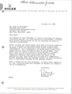 Letter from Roland Puton to Mark H. McCormack