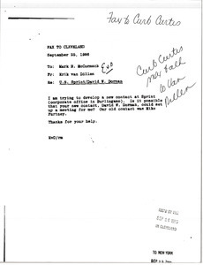 Fax from Erik van Dillen to Mark H. McCormack