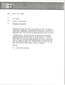 Memorandum from Mark H. McCormack to Ian Todd