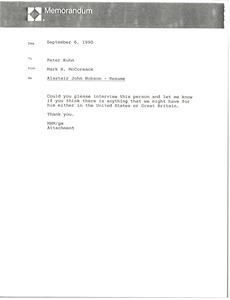 Memorandum from Mark H. McCormack to Peter Kuhn