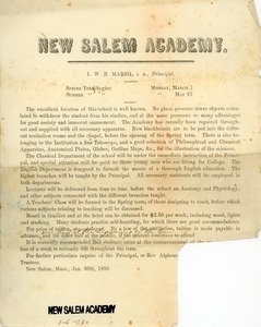 Announcement about New Salem Academy