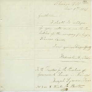 Letter from Frederick H. Oldis to Joseph Lyman