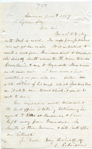 Letter from Charles Robinson to Joseph Lyman