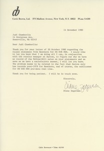 Letter from Diane Zagerman to Judi Chamberlin