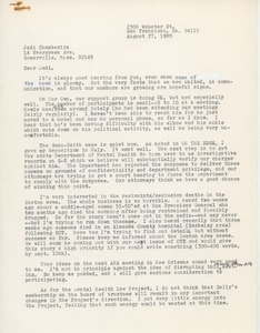 Letter from Leonard Roy Frank to Judi Chamberlin