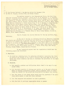 Tentative statement to the persons invited to the meeting called for December 15th by Paul H. Douglas, Sherwood Eddy and Norman Thomas