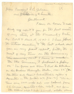 Letter from W. E. B. Du Bois to the John F. Slater Fund [fragment]