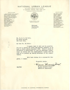 Letter from Eugene Kinckle Jones to Dr. and Mrs. W. E. B. Du Bois