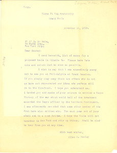 Letter from Sigma Pi Phi to W. E. B. Du Bois