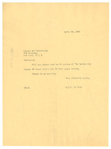 Letter from W. E. B. Du Bois to Masses and Mainstream