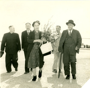 W. E. B. Du Bois and Shirley Graham Du Bois arriving in southern China