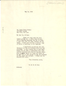 Letter from W. E. B. Du Bois to Phelps-Stokes Fund