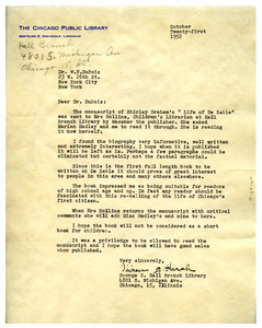 Letter from George C. Hall to W. E. B. Du Bois