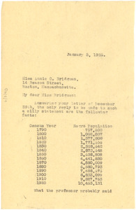 Letter from W. E. B. Du Bois to Annie C. Bridgman