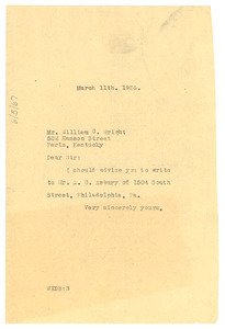 Letter from W. E. B. Du Bois to William C. Wright
