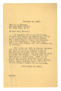 Letter from W. E. B. Du Bois to Mrs. E. R. Mathews