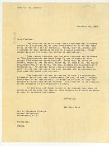 Letter from Ira De A. Reid to E. Franklin Frazier