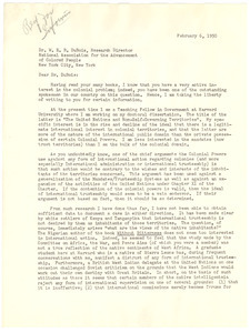 Letter from James S. Coleman to W. E. B. Du Bois