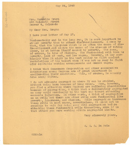 Letter from W. E. B. Du Bois to Mrs. Marcelle Bruyn
