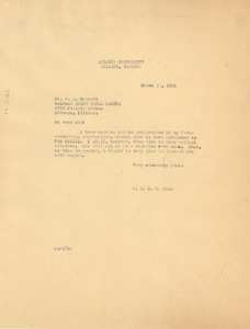 Letter from W. E. B. Du Bois to F. L. Barnett