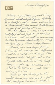 Letter from Judy G. Wood Langland to Joseph Langland