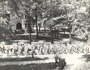Soldiers Marching at Springfield College (June 1943)