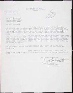 Letter to Draper from Naismith (April 1935)