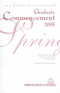 Springfield College Graduate Commencement Program (2005)