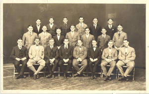 Warren Balentine scrapbook photograph of "Springfield Student" staff members, ca. 1924