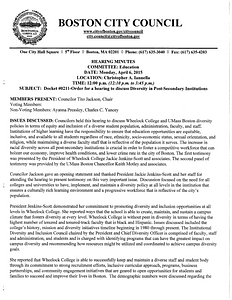 Committee on Education hearing minutes, April 6, 2015