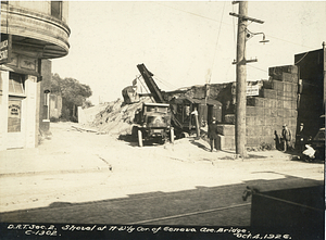 Shovel at north corner of Geneva Avenue Bridge