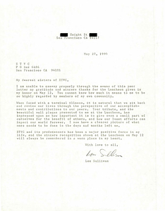 Correspondence from Lou Sullivan to ETVC (May 27, 1990)