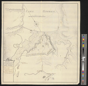 Plan of the encampment, intrenchment with theier [sic] environs at Lake George