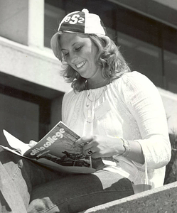 A freshman wearing a beanie, ca. 1978