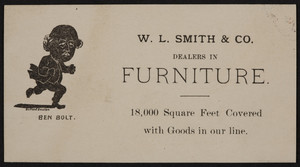 Trade card for W.L. Smith & Co., dealers in furniture, Boston, Mass., undated