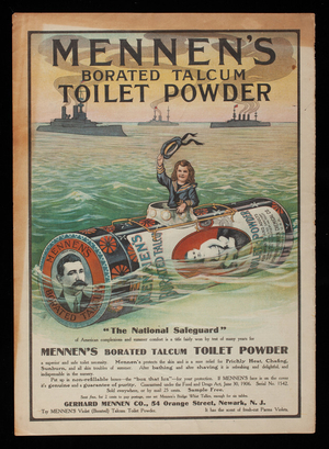 Mennen's Borated Talcum Toilet Powder, Gerhard Mennen Co., 54 Orange Street, Newark, New Jersey