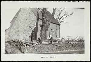 Exterior view of Arnold House after the hurricane of 1938