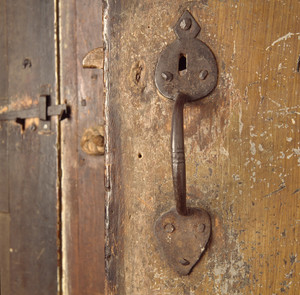Cellar door handle, Coffin House, Newbury, Mass.