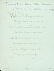 Christmas card verso, W. Hagelberg, Berlin, undated