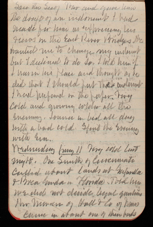 Thomas Lincoln Casey Notebook, December 1892-February 1893, 38, Saw the Sec of War and gave him