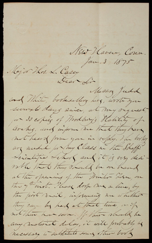 W. A. Norton to Thomas Lincoln Casey, January 3, 1875