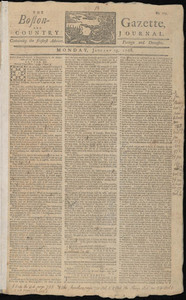 The Boston-Gazette, and Country Journal, 25 January 1768