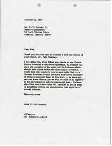 Letter from Mark H. McCormack to E. F. Heizer