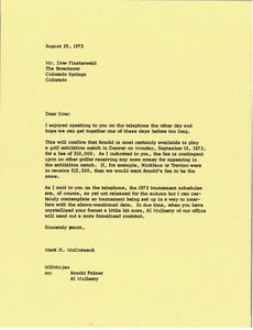 Letter from Mark H. McCormack to Dow Finsterwald