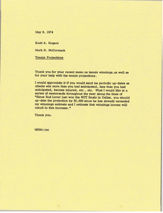 Memorandum from Mark H. McCormack to Scott A. Rogers