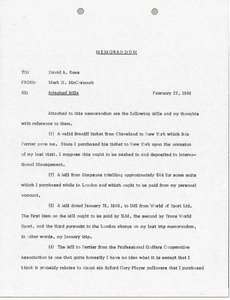 Memorandum from Mark H. McCormack to David A. Rees