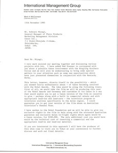 Letter from Mark H. McCormack to Kohtaro Miyagi