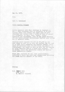 Memorandum from Mark H. McCormack to file