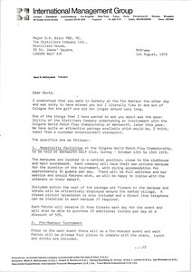 Letter from Mark H. McCormack to D. A. Blair